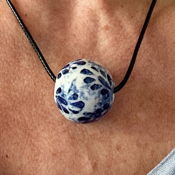 Boho BUNDLE (3) Ceramic Beads Pendants Chocker Necklaces Minimalist Boho Gipsy - Picture 8 of 15